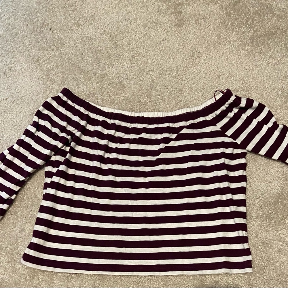 J. Crew Striped off the shoulder top